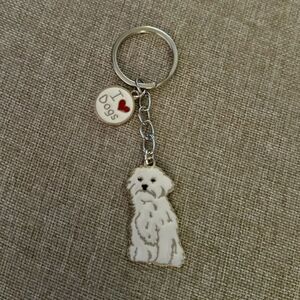 Bichon Frise Dog Keychain